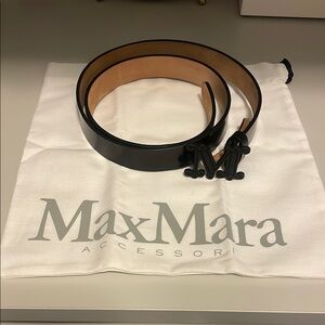 Max Mara Black Leather Belt